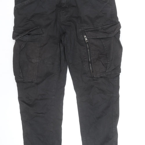 NEXT Men's Black 36 in Cargo Trousers Slim Fit Cotton