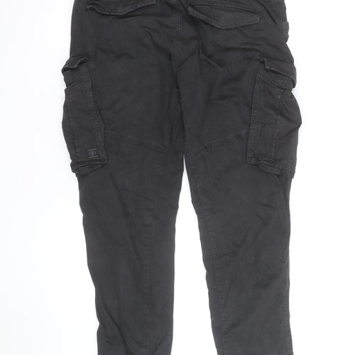 NEXT Men's Black 36 in Cargo Trousers Slim Fit Cotton