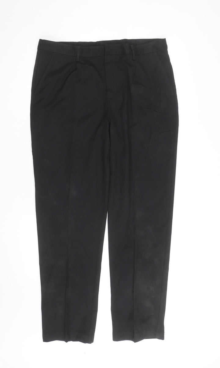 Marks and Spencer Men's Black Regular Fit Dress Pants 31W 31L
