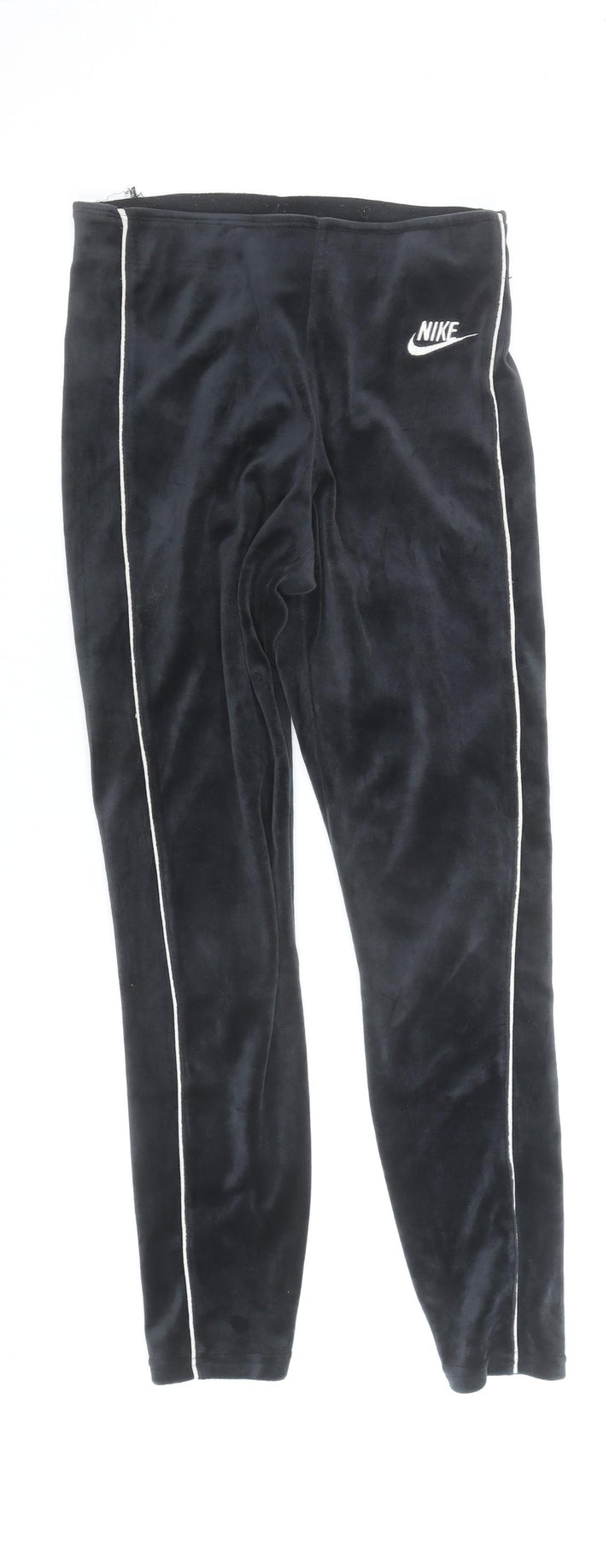 Nike Womens Black Velour Side Stripe Leggings S