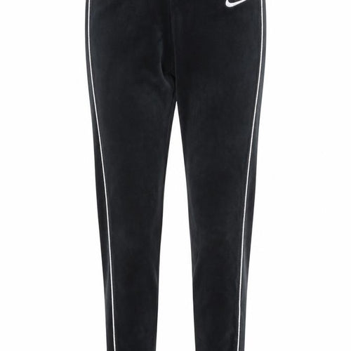 Nike Womens Black Velour Side Stripe Leggings S