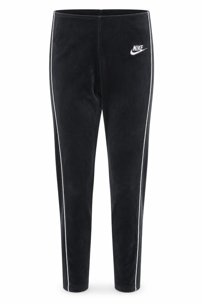 Nike Womens Black Velour Side Stripe Leggings S
