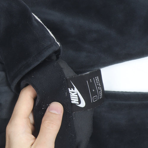Nike Womens Black Velour Side Stripe Leggings S
