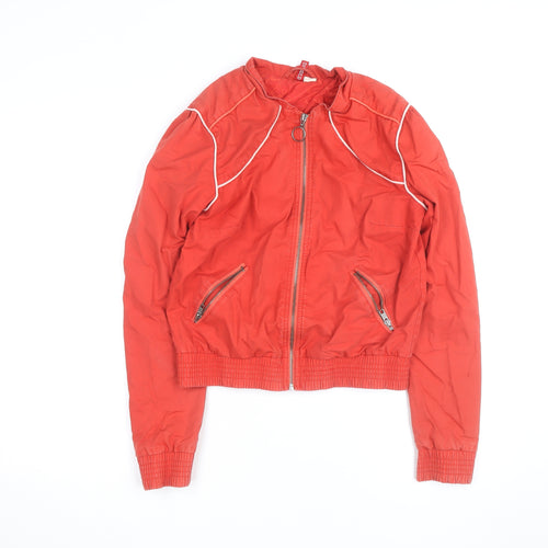 Esprit Women's Red Bomber Jacket Size 10 Lightweight Zip Up