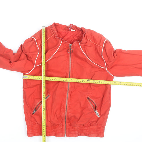 Esprit Women's Red Bomber Jacket Size 10 Lightweight Zip Up