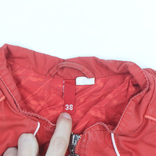 Esprit Women's Red Bomber Jacket Size 10 Lightweight Zip Up