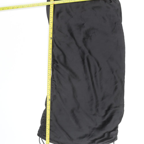 ZARA Women’s Black Slip Dress Size 8 Satin Ruched Partywear