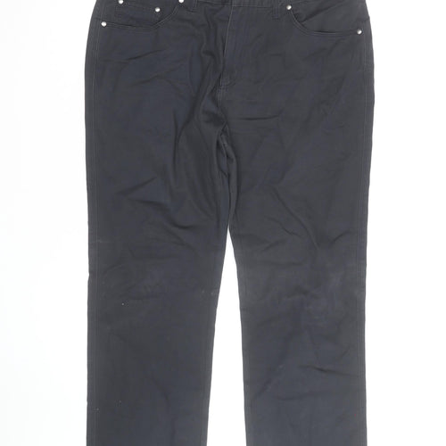 Boston Crew Men's Black Chino Trousers 36W 29S Regular Fit Cotton