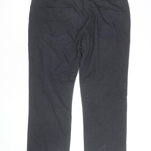 Boston Crew Men's Black Chino Trousers 36W 29S Regular Fit Cotton