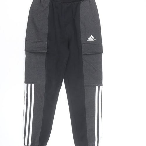 Adidas Boys Black Jogger Fleece Activewear Trousers 10 Years