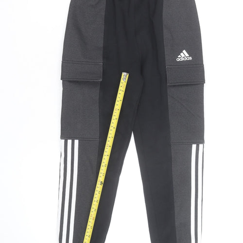 Adidas Boys Black Jogger Fleece Activewear Trousers 10 Years