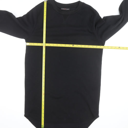 Draven Men's Black Crew Neck Pullover Sweatshirt Medium Zip Detail