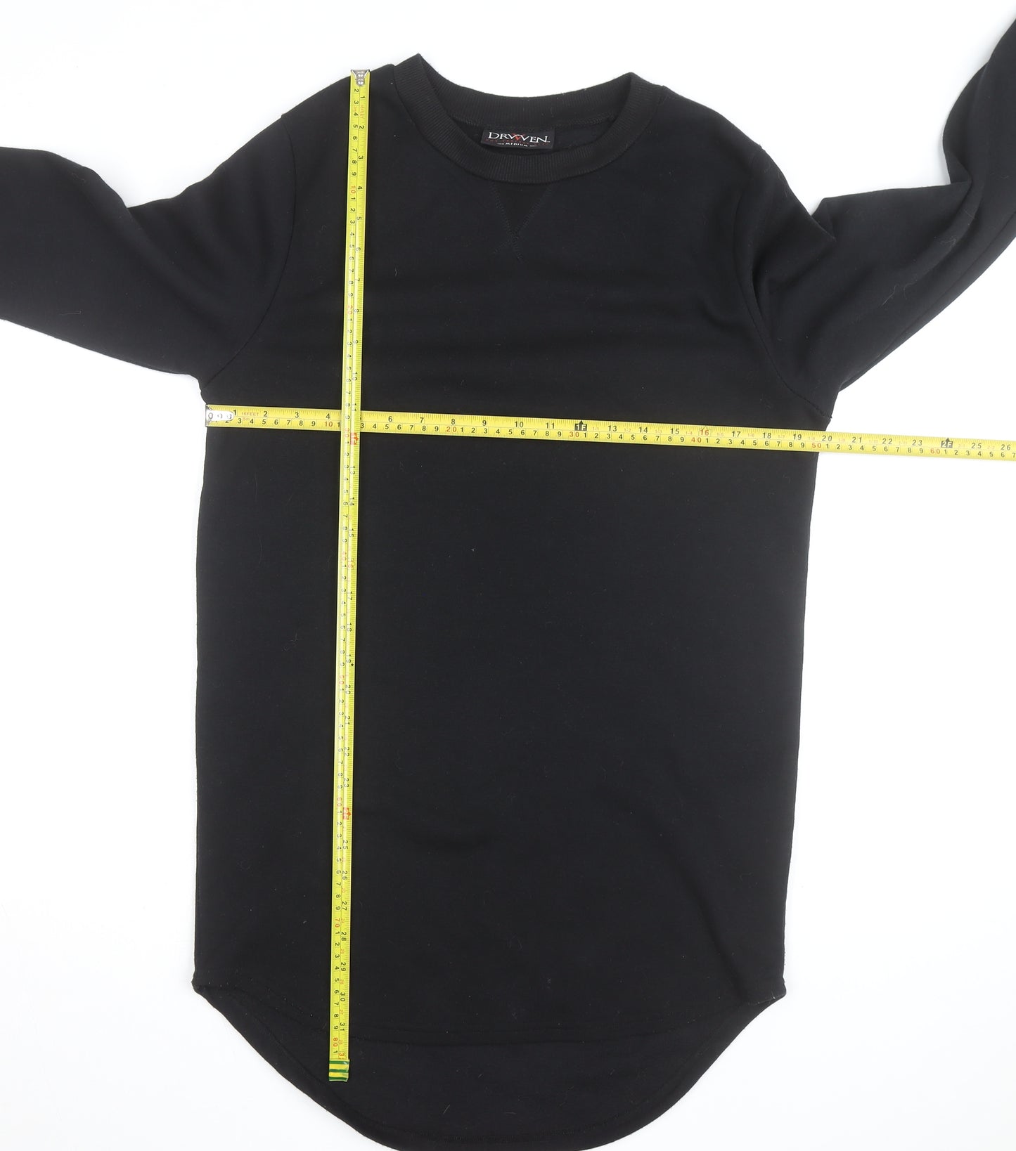 Draven Men's Black Crew Neck Pullover Sweatshirt Medium Zip Detail