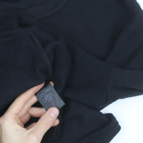 Draven Men's Black Crew Neck Pullover Sweatshirt Medium Zip Detail