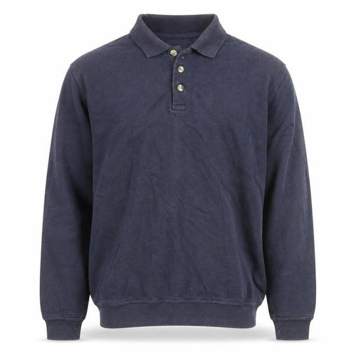 EWM Men's Navy Cotton Acrylic Long Sleeve Henley Jumper M