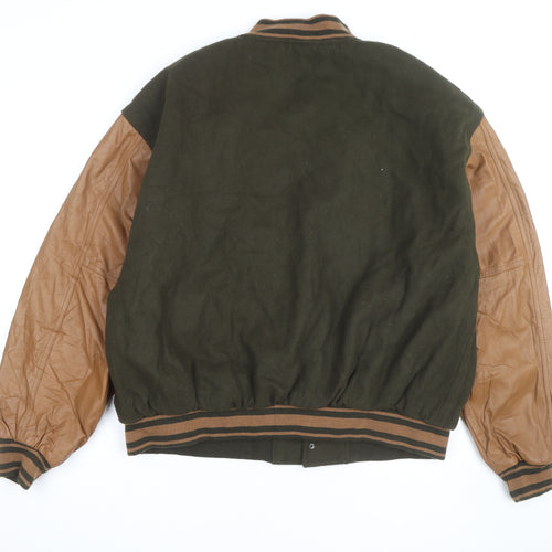 Ash Creek Trading Men's Green & Brown Wool Leather Varsity Jacket XL