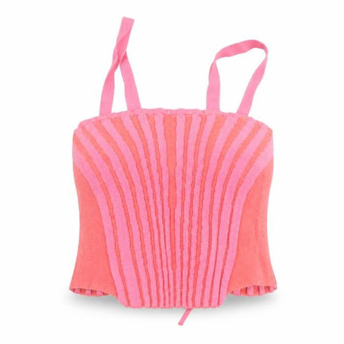XXX Girls Pink Striped Knit Tank Top Size L Cotton Blend Summer Vest