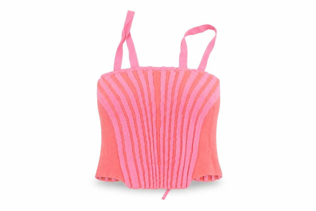 XXX Girls Pink Striped Knit Tank Top Size L Cotton Blend Summer Vest