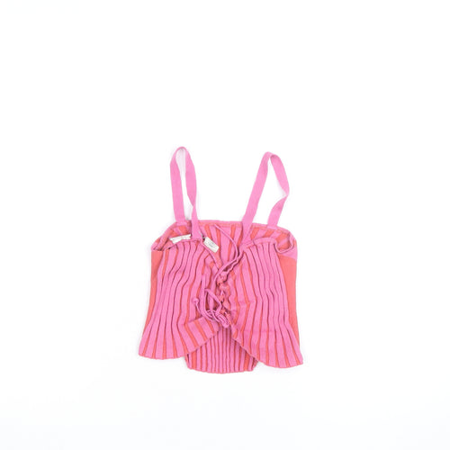 XXX Girls Pink Striped Knit Tank Top Size L Cotton Blend Summer Vest