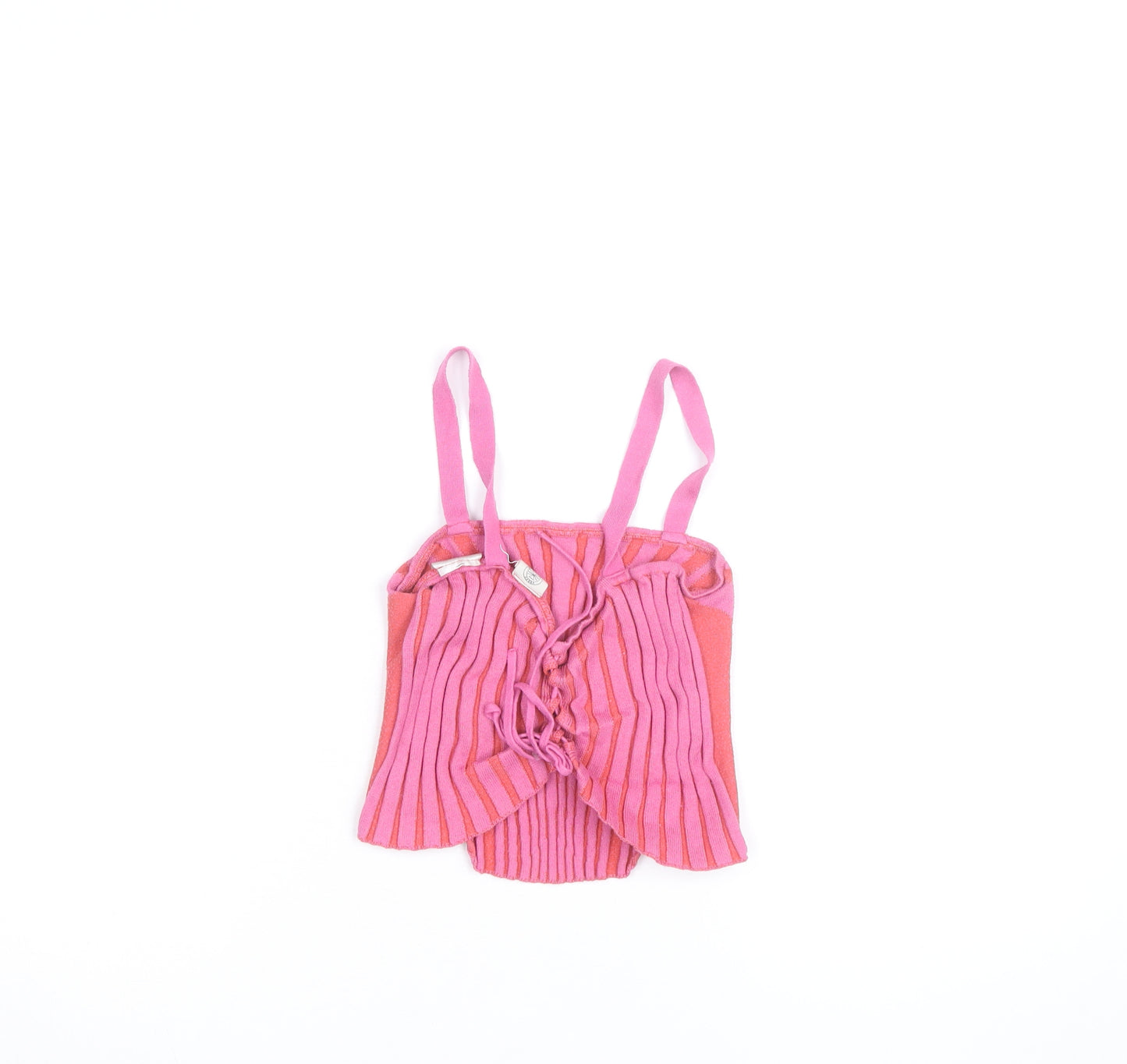 XXX Girls Pink Striped Knit Tank Top Size L Cotton Blend Summer Vest