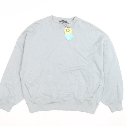 Marks and Spencer Goodmove Women Blue Cotton Crew Neck Sweatshirt Size 10