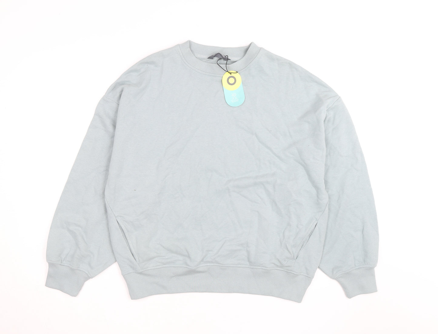 Marks and Spencer Goodmove Women Blue Cotton Crew Neck Sweatshirt Size 10
