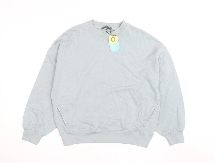 Marks and Spencer Goodmove Women Blue Cotton Crew Neck Sweatshirt Size 10