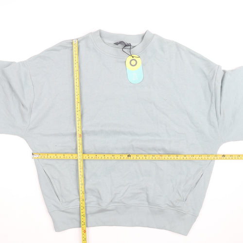 Marks and Spencer Goodmove Women Blue Cotton Crew Neck Sweatshirt Size 10