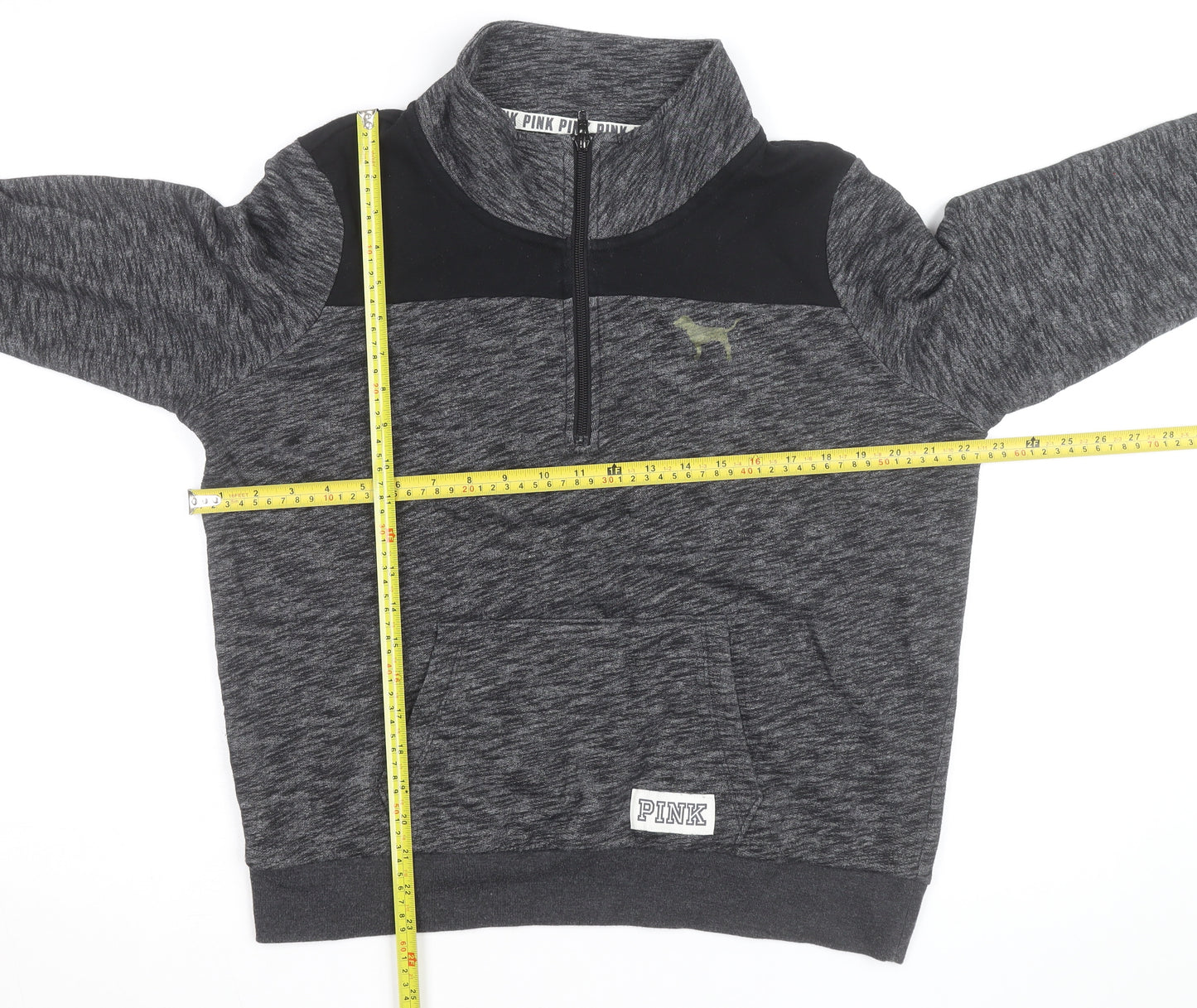 Victoria’s Secret PINK Women's Grey 1/4 Zip Pullover Sweatshirt Size L