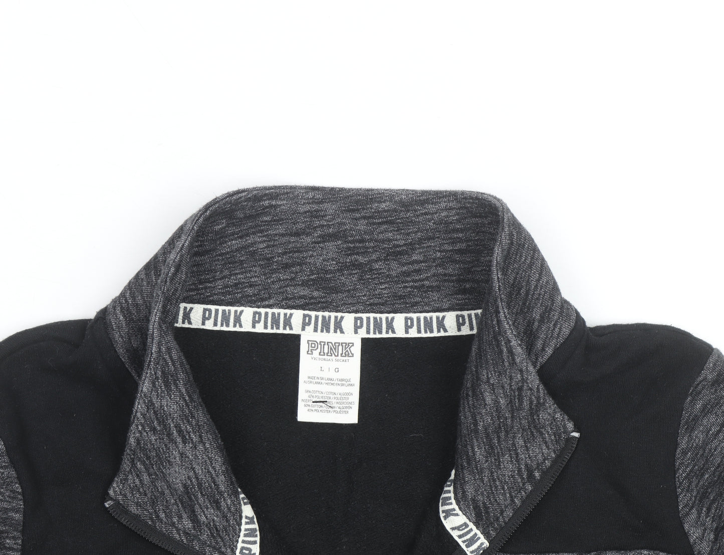Victoria’s Secret PINK Women's Grey 1/4 Zip Pullover Sweatshirt Size L