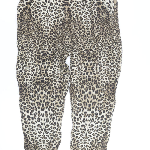 River Island Women's Brown Animal Print Tapered Trousers Size 16