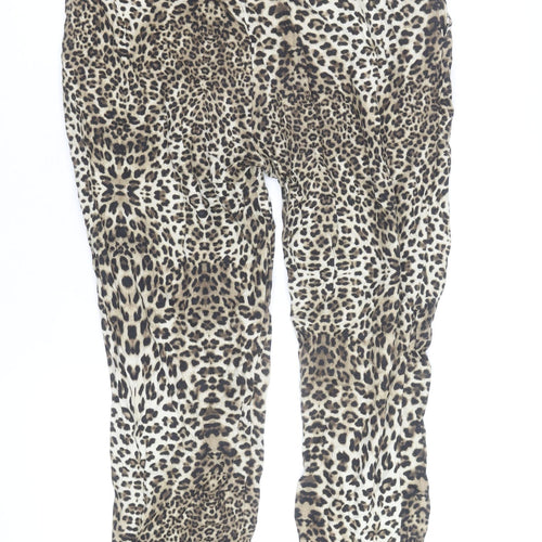 River Island Women's Brown Animal Print Tapered Trousers Size 16