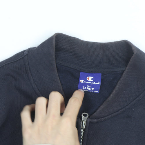 Champion Men's Black Large Full Zip Fleece Basic Activewear Jacket