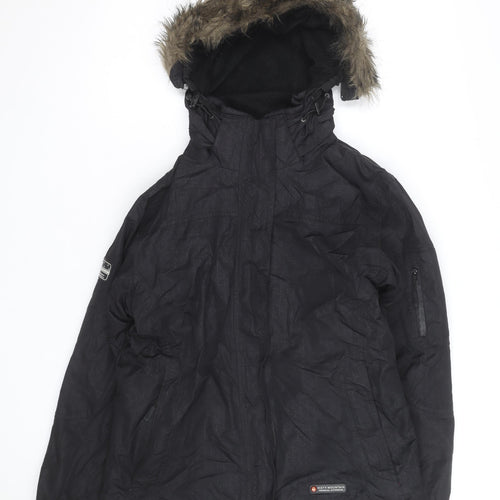 Misty Mountain Womens Black Hooded Parka Jacket Size M Waterproof Winter Coat