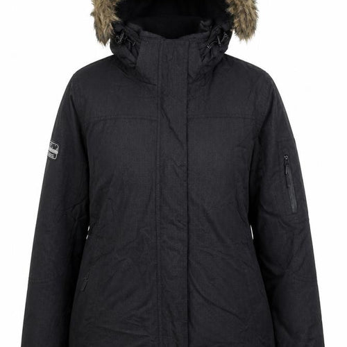Misty Mountain Womens Black Hooded Parka Jacket Size M Waterproof Winter Coat