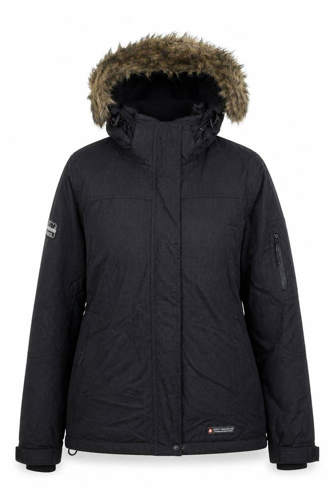 Misty Mountain Womens Black Hooded Parka Jacket Size M Waterproof Winter Coat
