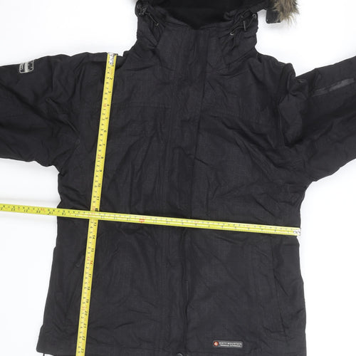 Misty Mountain Womens Black Hooded Parka Jacket Size M Waterproof Winter Coat