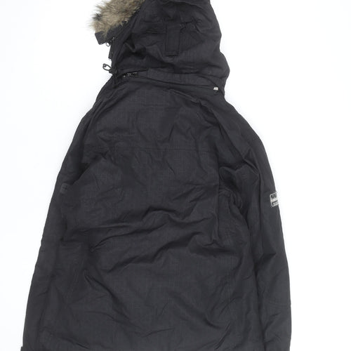 Misty Mountain Womens Black Hooded Parka Jacket Size M Waterproof Winter Coat
