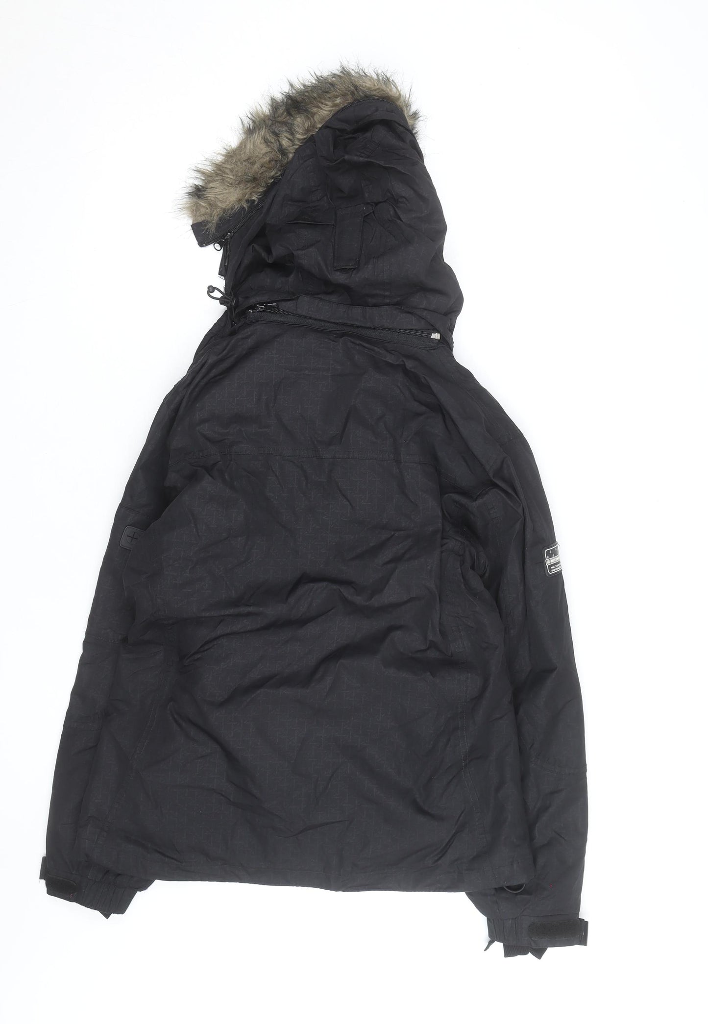 Misty Mountain Womens Black Hooded Parka Jacket Size M Waterproof Winter Coat