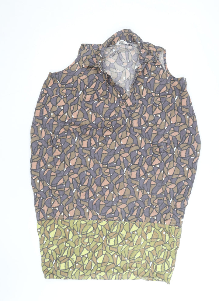 Toast Women's Multicoloured Sleeveless Cotton Tunic Blouse Size S