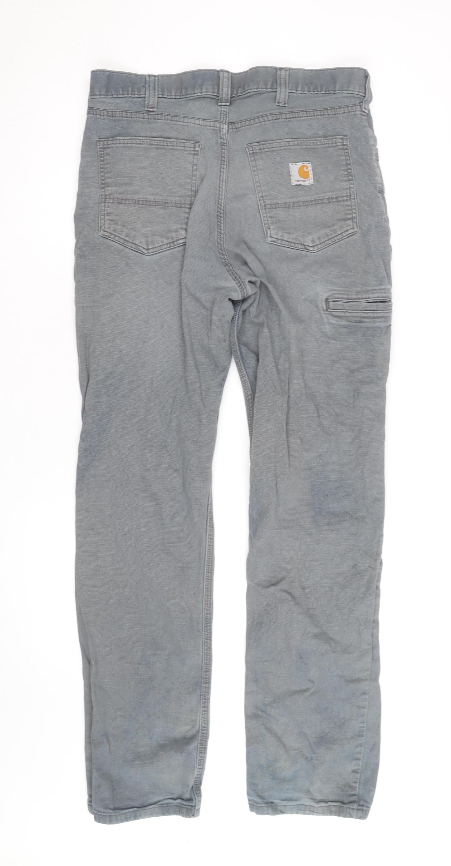 Carhartt Men's Grey Relaxed Fit Straight Leg Jeans Size 33x34