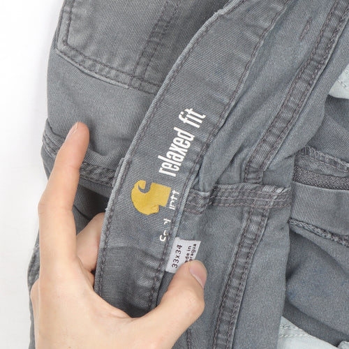 Carhartt Men's Grey Relaxed Fit Straight Leg Jeans Size 33x34