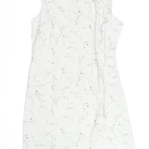 Norton McNaughton Women's Ivory Floral Shift Dress Size 16
