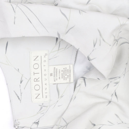 Norton McNaughton Women's Ivory Floral Shift Dress Size 16