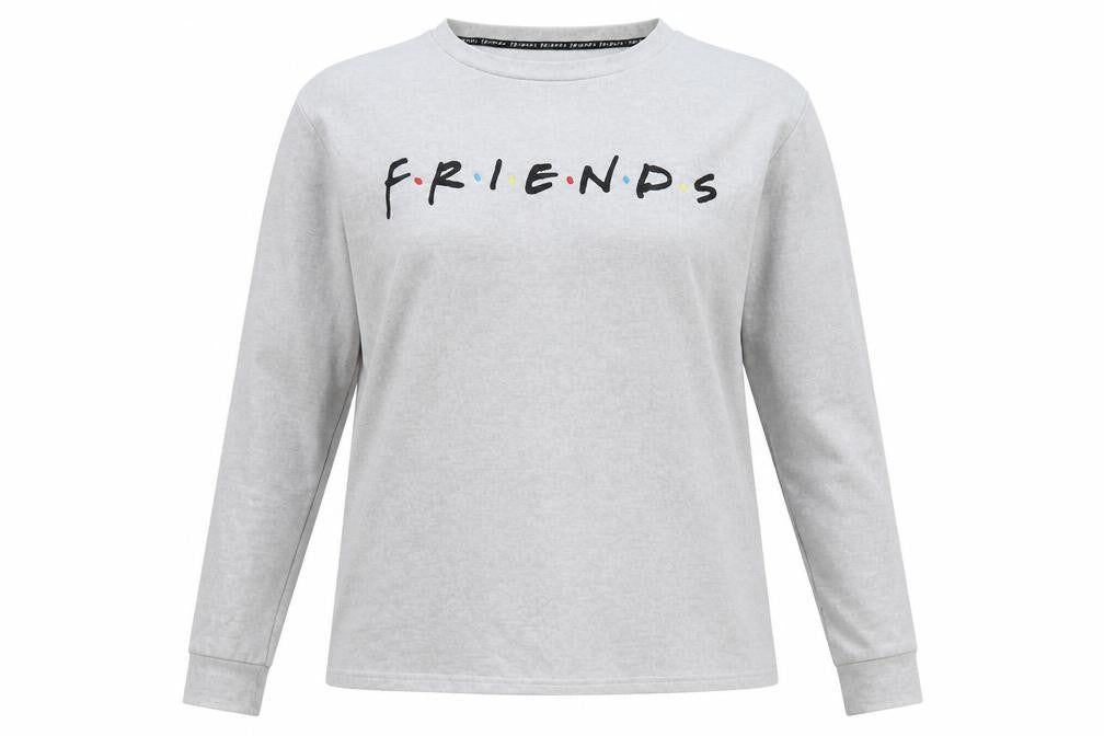 Front view of Friends Women's Grey Crew Neck Long Sleeve jumper L