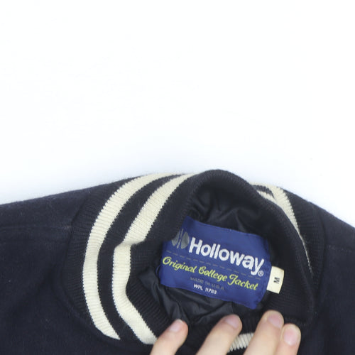 Holloway Men’s Blue Wool Varsity College Jacket Size M Retro USA