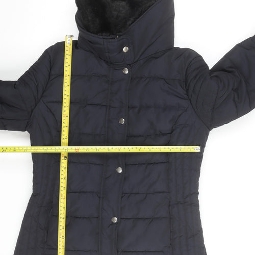 New Look Women's Black Quilted Puffer Jacket Size 12 Winter Warm Lined