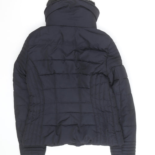 New Look Women's Black Quilted Puffer Jacket Size 12 Winter Warm Lined