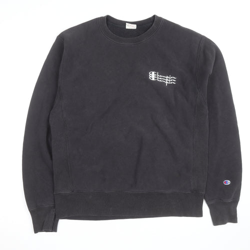 Champion Men's Black Medium Crew Neck Pullover Sweatshirt