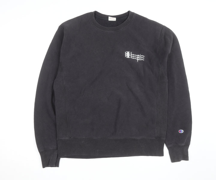 Champion Men's Black Medium Crew Neck Pullover Sweatshirt